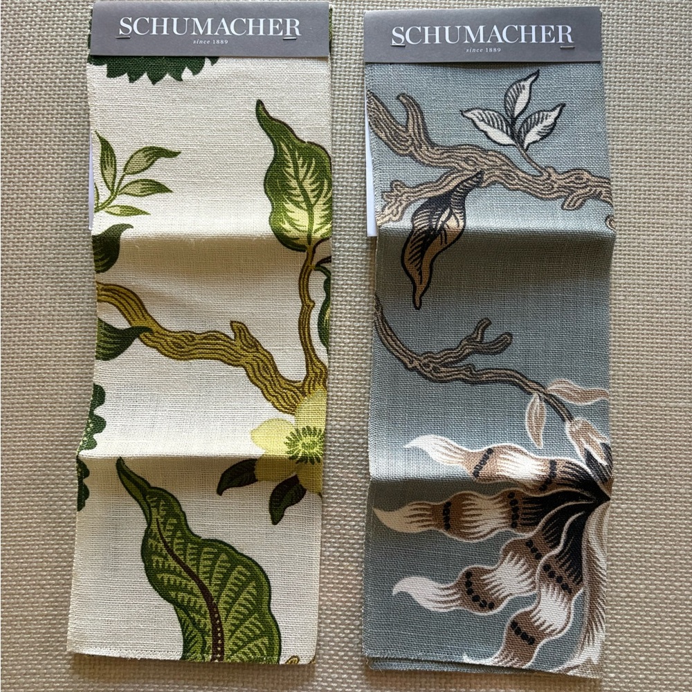 Two Schumacher Hot House  Fabric Swatches -
